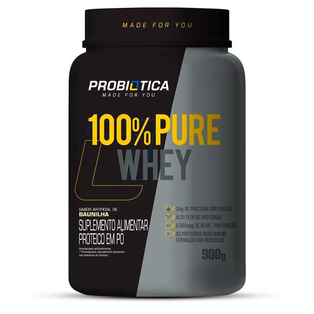 100% Pure Whey, Probiótica, Baunilha, 900 G